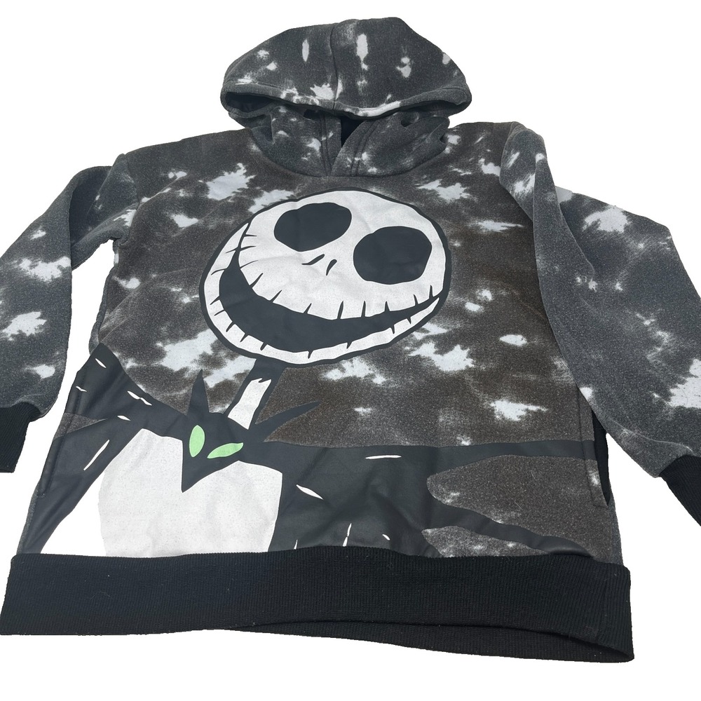 Disney Jack Skellington Hoodie Youth 7-8 Gray Black Nightmare Before Christmas